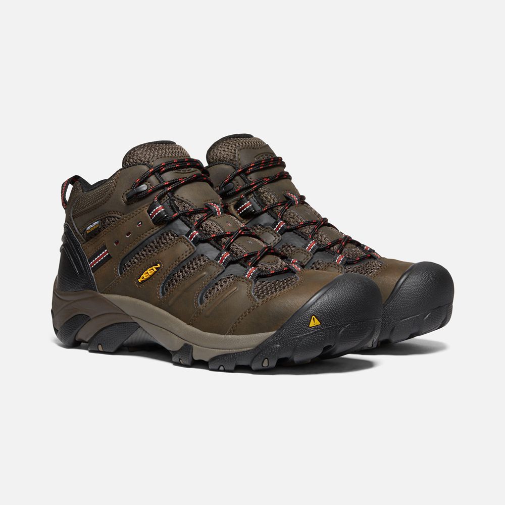 Keen Laarzen Heren Bruin - Lansing Mid Waterproof (Steel Toe) - 25743-OEUF